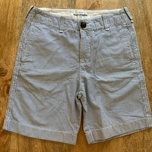 Blue and white pinstripe kids shorts